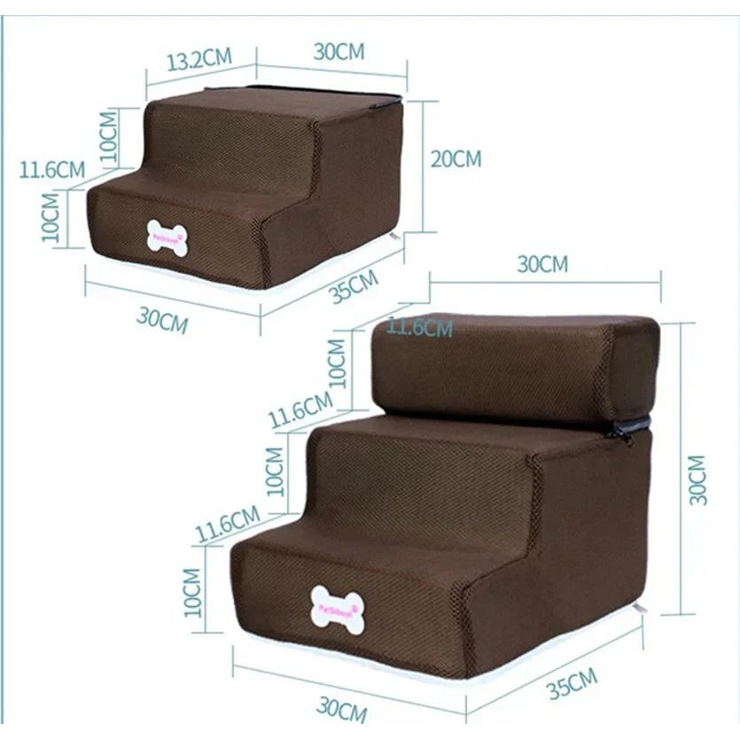 Dog & Cat Stairs with 2 or 3 Steps, Washable Cover by HitMyNeed