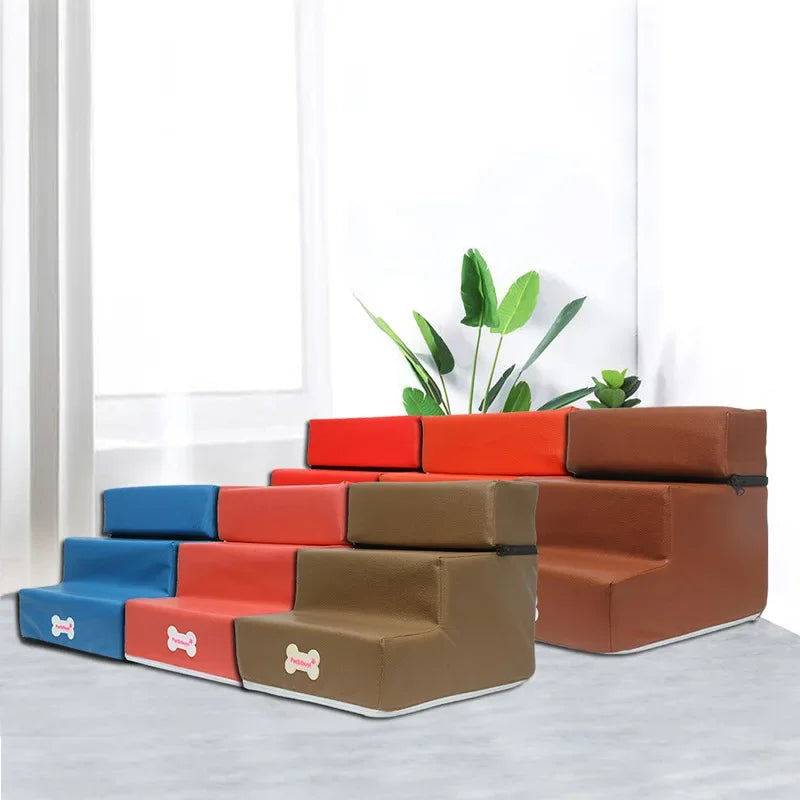Dog & Cat Stairs with 2 or 3 Steps, Washable Cover by HitMyNeed