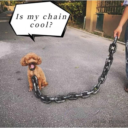 Dog Chain Leash with Faux Iron Links - Red by HitMyNeed