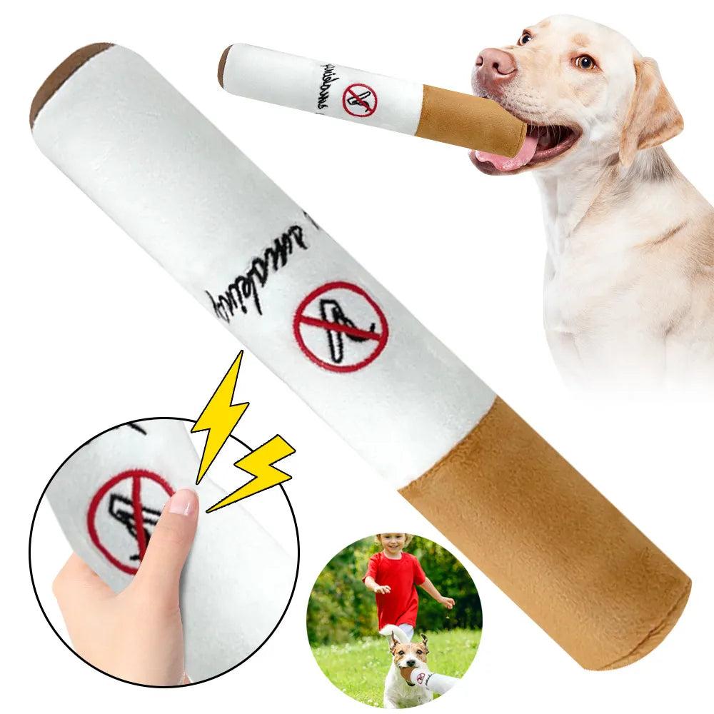 Dog Cigar Plush Squeaky Chew Toy by HitMyNeed