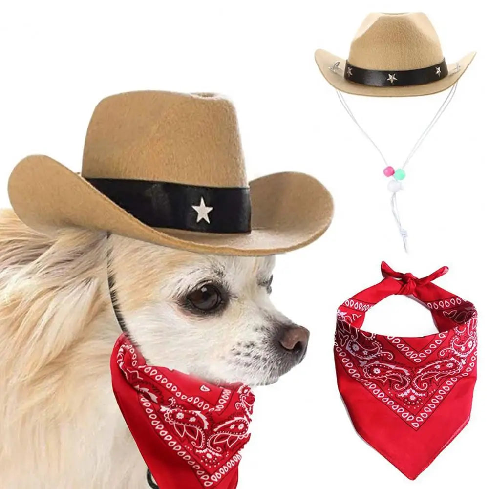Dog Cowboy Hat and Scarf Set by HitMyNeed