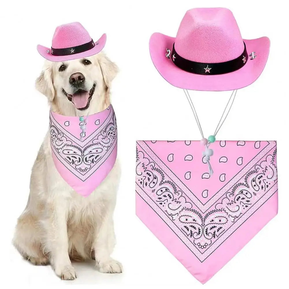 Dog Cowboy Hat and Scarf Set by HitMyNeed