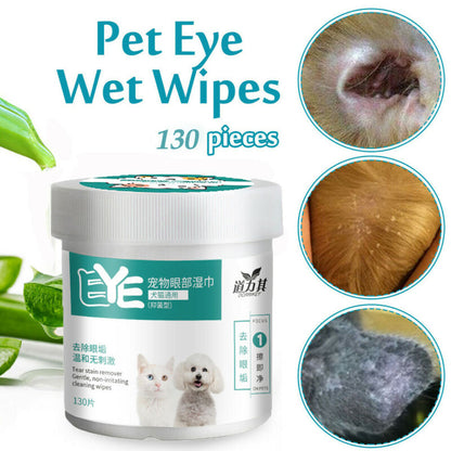 Dog Eye & Ear Wipes 130-Pack in Travel Canister by HitMyNeed