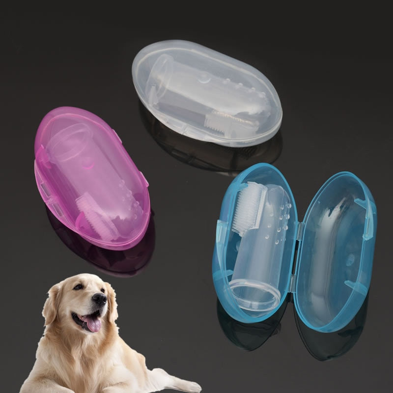 Dog Finger Toothbrush with Storage Case by HitMyNeed