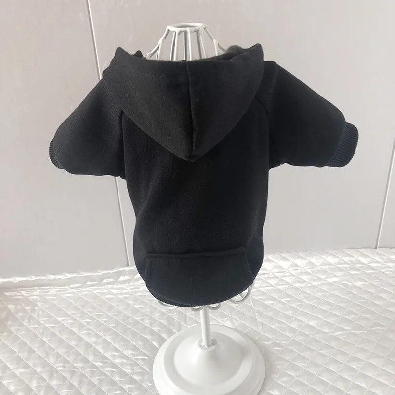 Dog Hoodie Sweatshirt with Pocket black xs-0-1-5kg by HitMyNeed