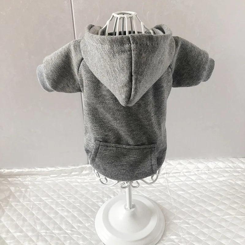 Dog Hoodie Sweatshirt with Pocket grey l-3-5-4-5kg by HitMyNeed