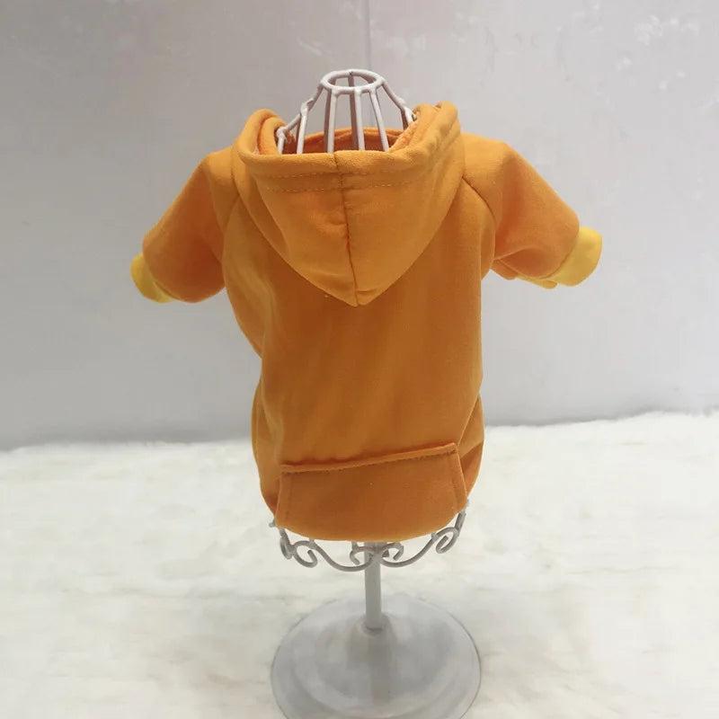 Dog Hoodie Sweatshirt with Pocket orange m-2-5-3-5kg by HitMyNeed