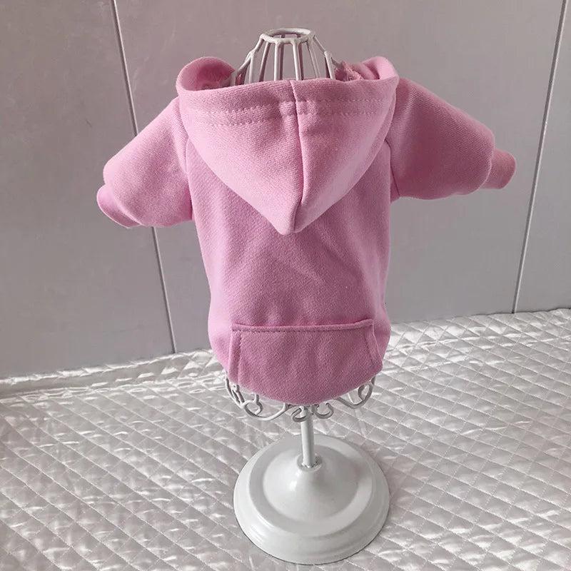 Dog Hoodie Sweatshirt with Pocket pink xs-0-1-5kg by HitMyNeed
