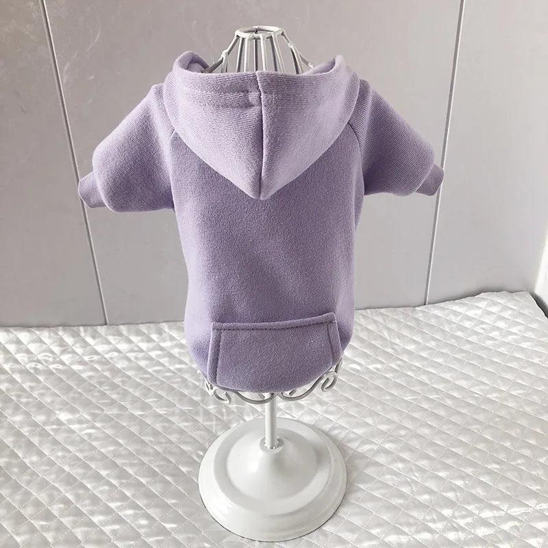 Dog Hoodie Sweatshirt with Pocket purple l-3-5-4-5kg by HitMyNeed