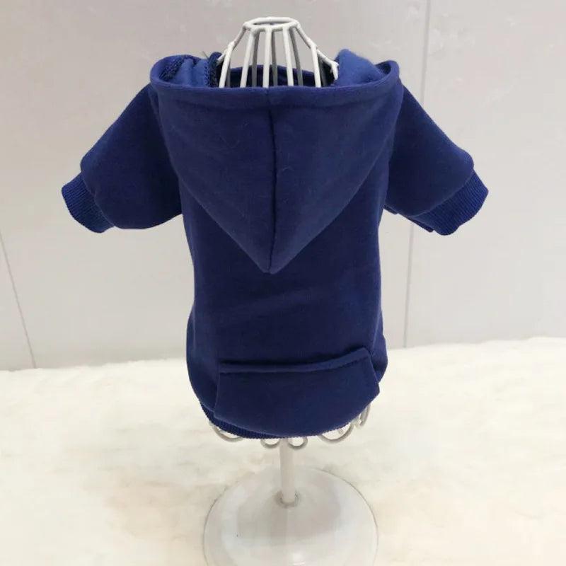 Dog Hoodie Sweatshirt with Pocket royal-blue xs-0-1-5kg by HitMyNeed