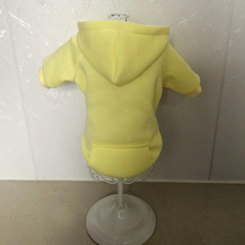 Dog Hoodie Sweatshirt with Pocket yellow l-3-5-4-5kg by HitMyNeed