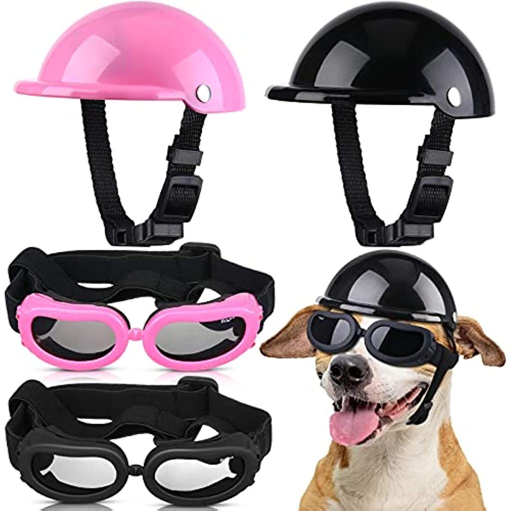 Dog Motorcycle Helmet and Goggles Safety Set by HitMyNeed