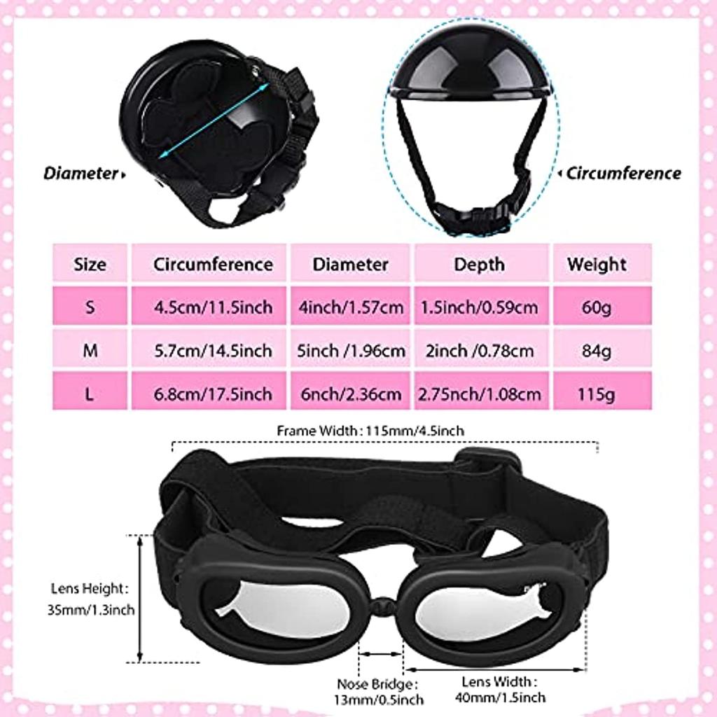 Dog Motorcycle Helmet and Goggles Safety Set by HitMyNeed