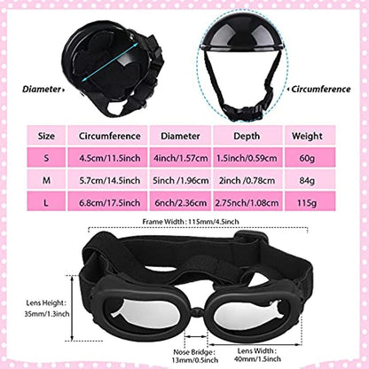 Dog Motorcycle Helmet and Goggles Safety Set by HitMyNeed