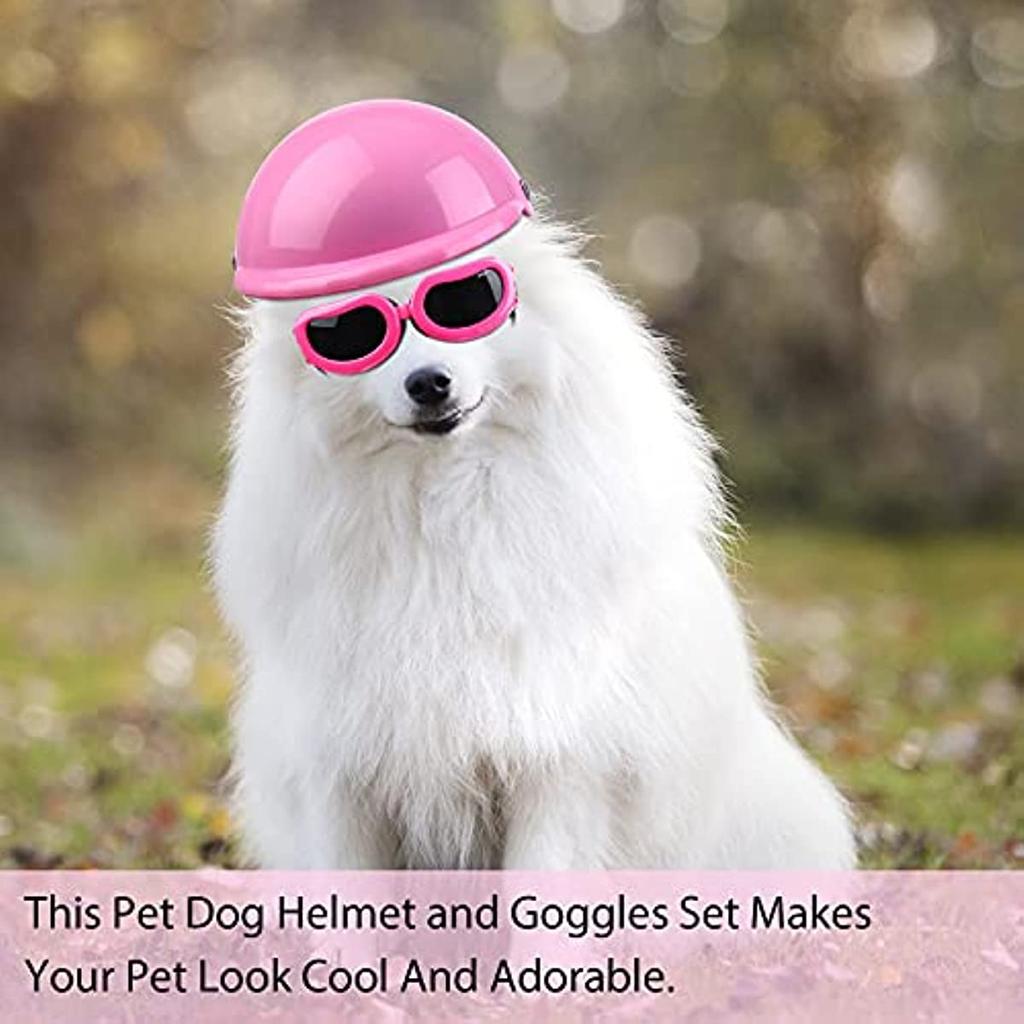 Dog Motorcycle Helmet and Goggles Safety Set by HitMyNeed