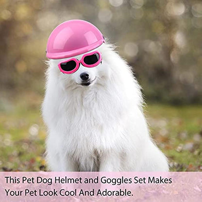 Dog Motorcycle Helmet and Goggles Safety Set by HitMyNeed