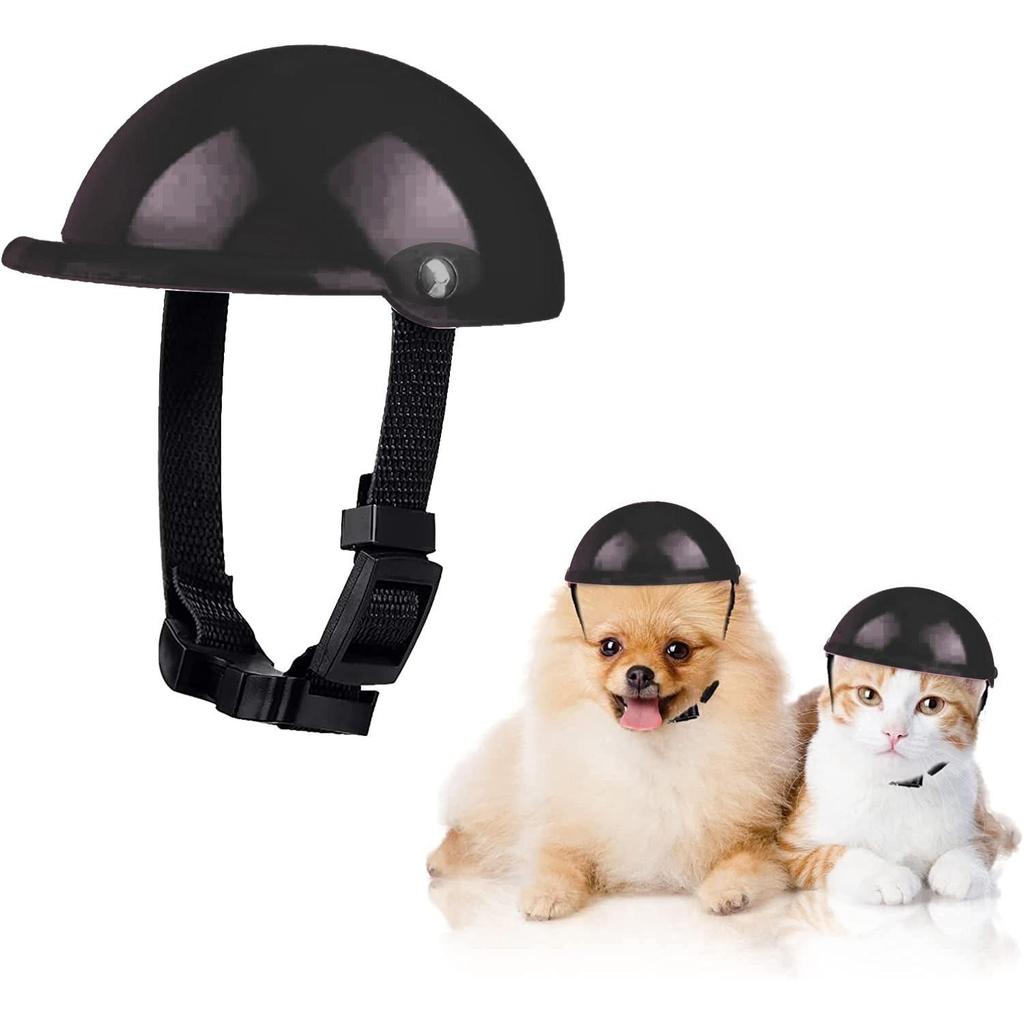 Dog Motorcycle Helmet and Goggles Safety Set helmet-black l by HitMyNeed