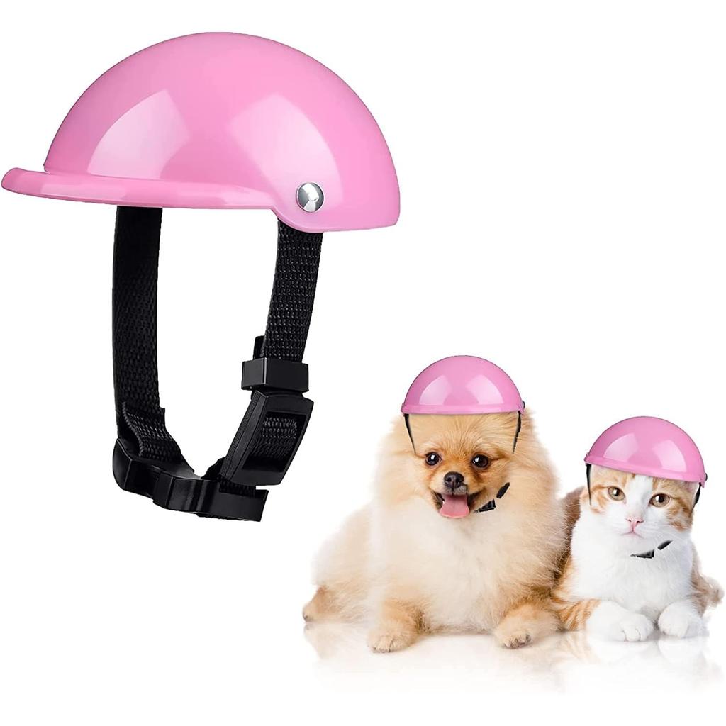Dog Motorcycle Helmet and Goggles Safety Set helmet-pink m by HitMyNeed