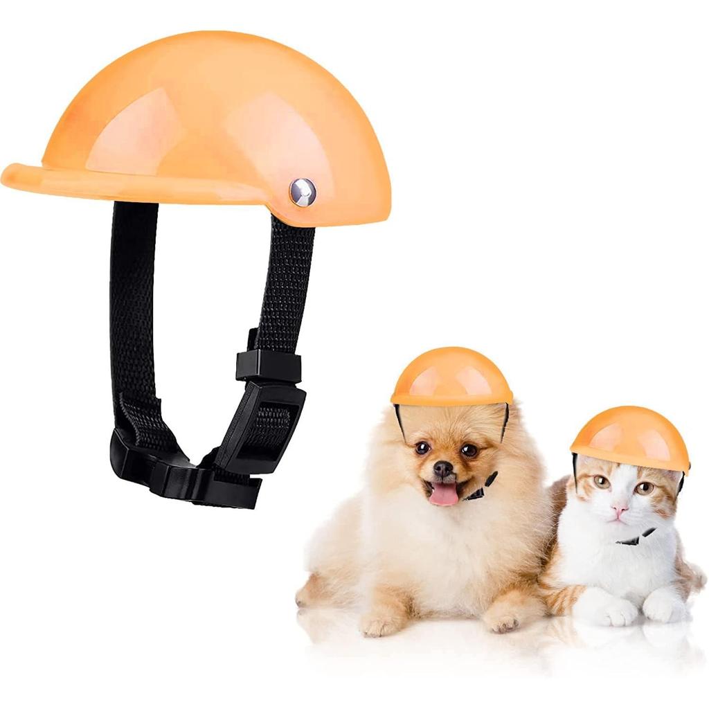 Dog Motorcycle Helmet and Goggles Safety Set helmet-yellow l by HitMyNeed