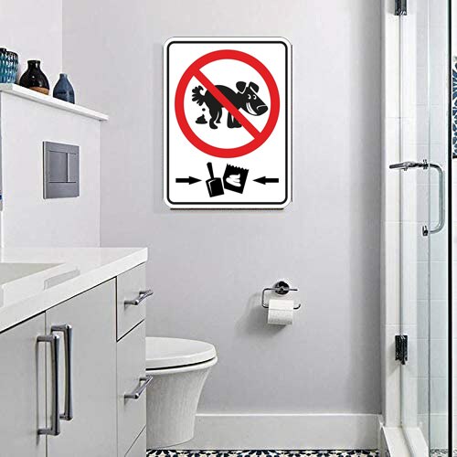 Dog No Poop Sign Tin Plate, 30 x 20 cm by HitMyNeed