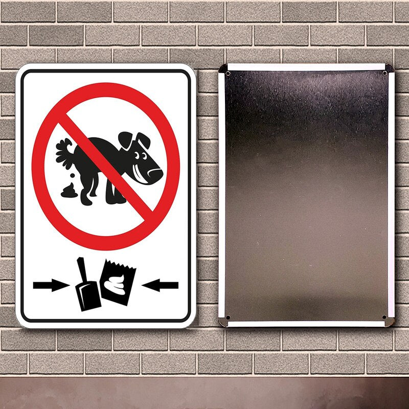 Dog No Poop Sign Tin Plate, 30 x 20 cm by HitMyNeed