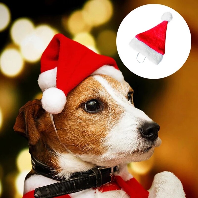 Dog Santa Hat Christmas Pet Headwear by HitMyNeed
