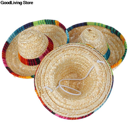 Dog Sombrero Straw Hat with Adjustable Chin Strap by HitMyNeed