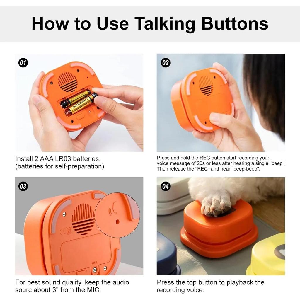 Dog Talking Buttons with Mat for Voice Training by HitMyNeed