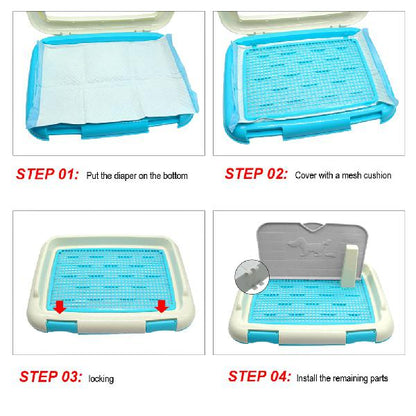 Dog Toilet Portable Plastic Tray with Column by HitMyNeed