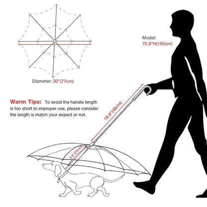 Dog Umbrella with Built-In Leash for Small Dogs by HitMyNeed