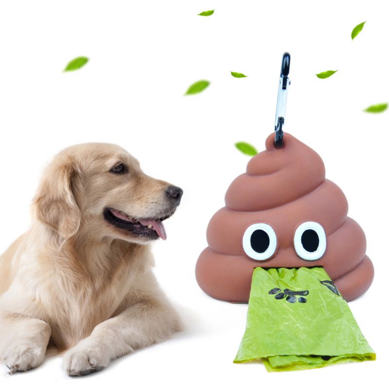 Dog Waste Bag Dispenser with Poop Emoji Design by HitMyNeed