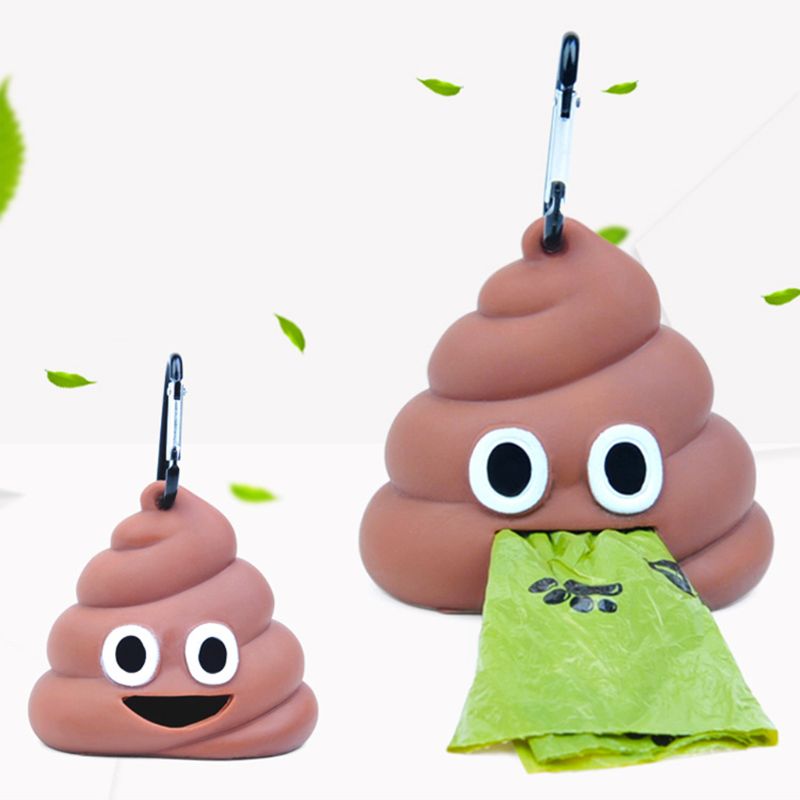 Dog Waste Bag Dispenser with Poop Emoji Design by HitMyNeed
