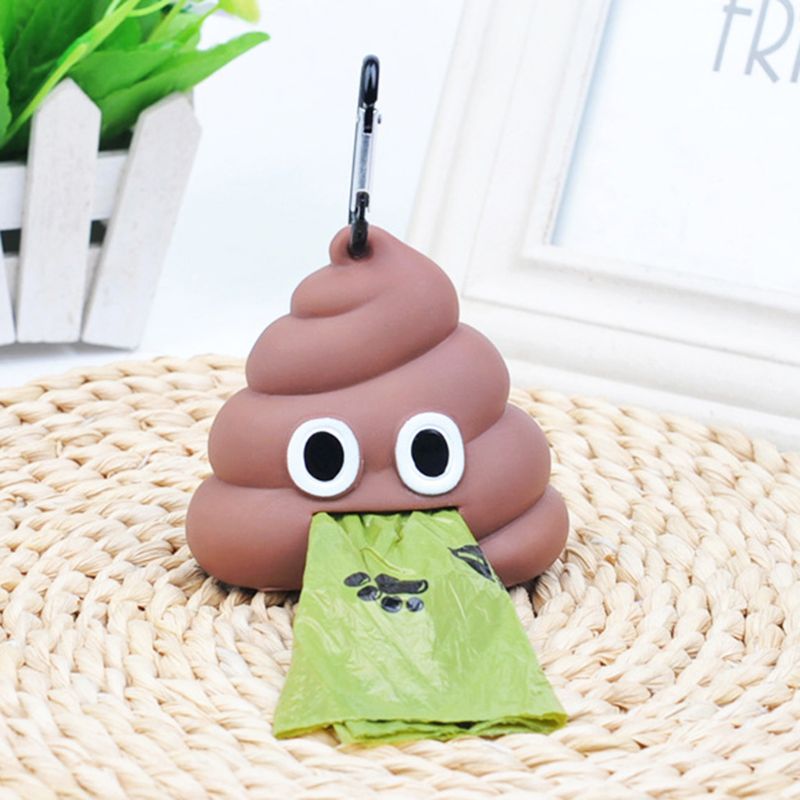 Dog Waste Bag Dispenser with Poop Emoji Design by HitMyNeed