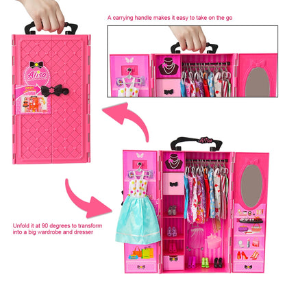 Doll Closet Clothes & Accessories Play Set by HitMyNeed