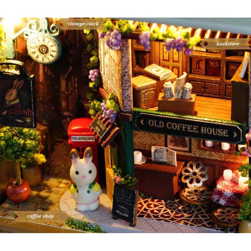 Dollhouse Kit in Metal Display Box with LED Lights by HitMyNeed
