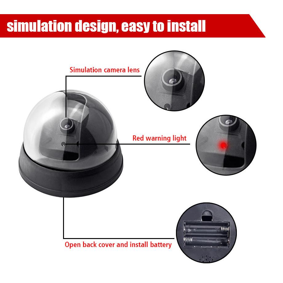 Dome Dummy CCTV Camera with Flashing LED Light by HitMyNeed