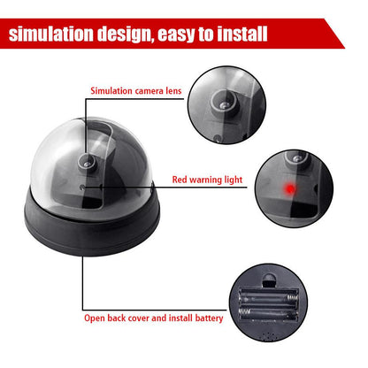 Dome Dummy CCTV Camera with Flashing LED Light by HitMyNeed