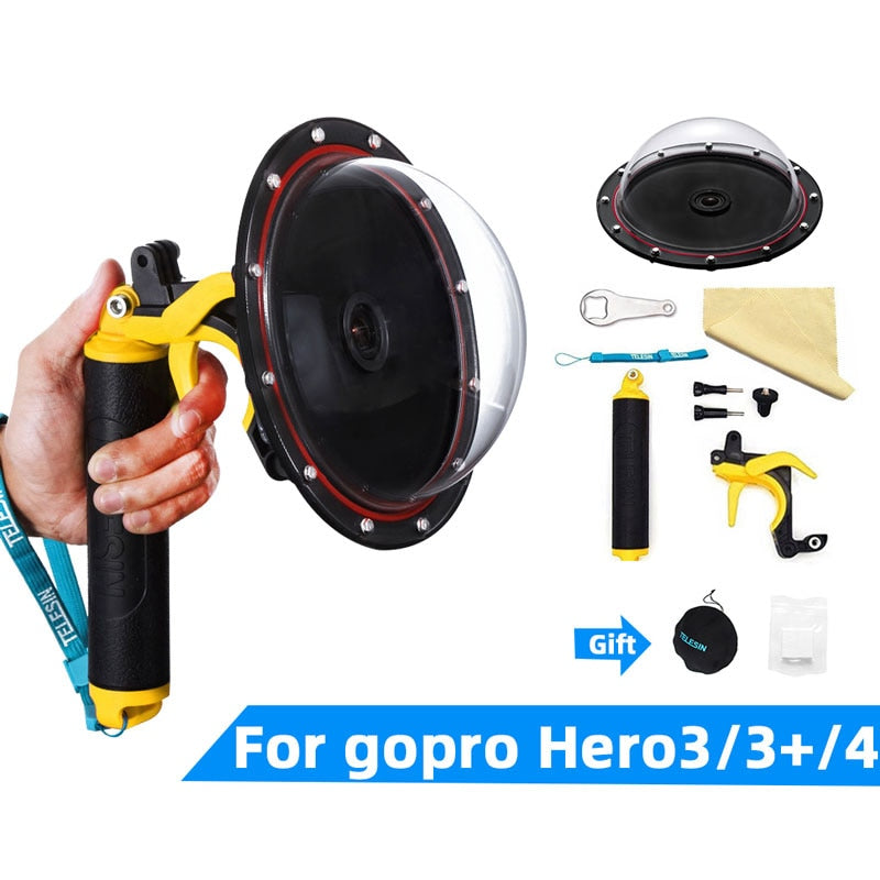 Dome GoPro Waterproof Lens with Handle and Clicker by HitMyNeed