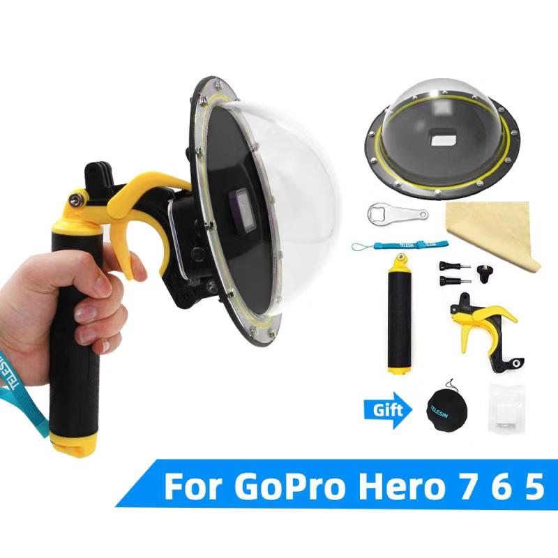 Dome GoPro Waterproof Lens with Handle and Clicker gopro-hero-5-6-7 by HitMyNeed