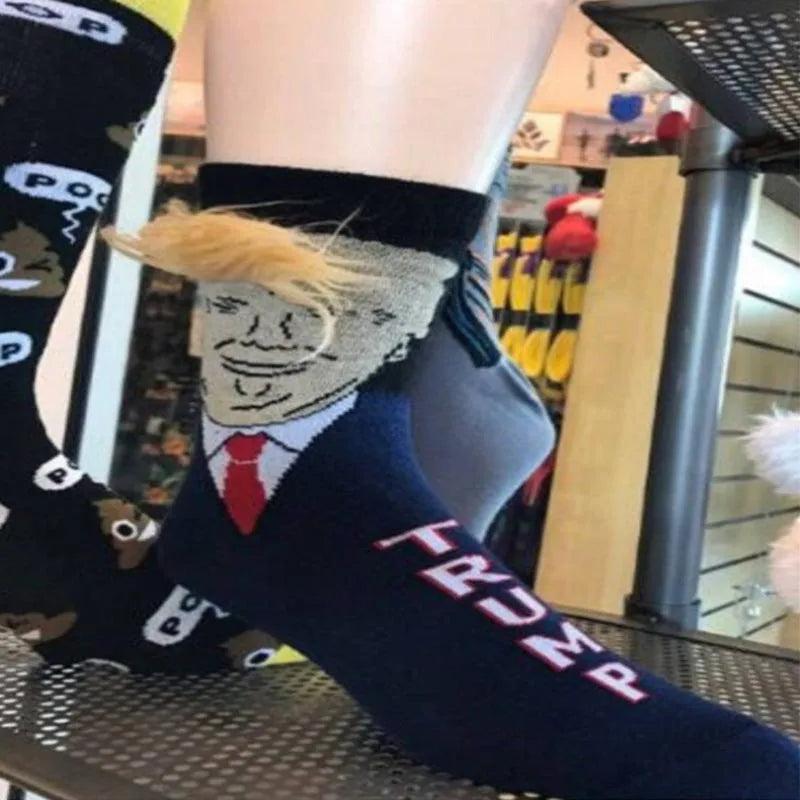 Donald Trump Spoof 3D Hair Crew Socks by HitMyNeed