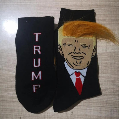 Donald Trump Spoof 3D Hair Crew Socks by HitMyNeed