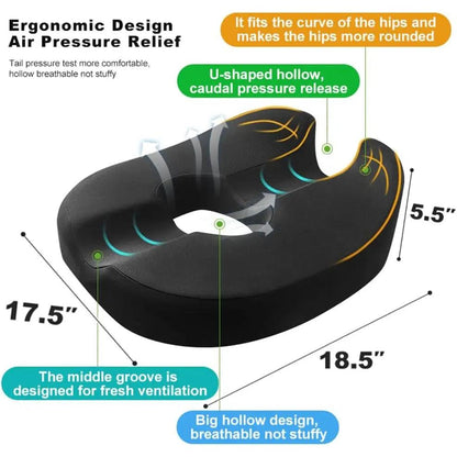 Donut Coccyx Seat Cushion for Tailbone & Postpartum Relief by HitMyNeed