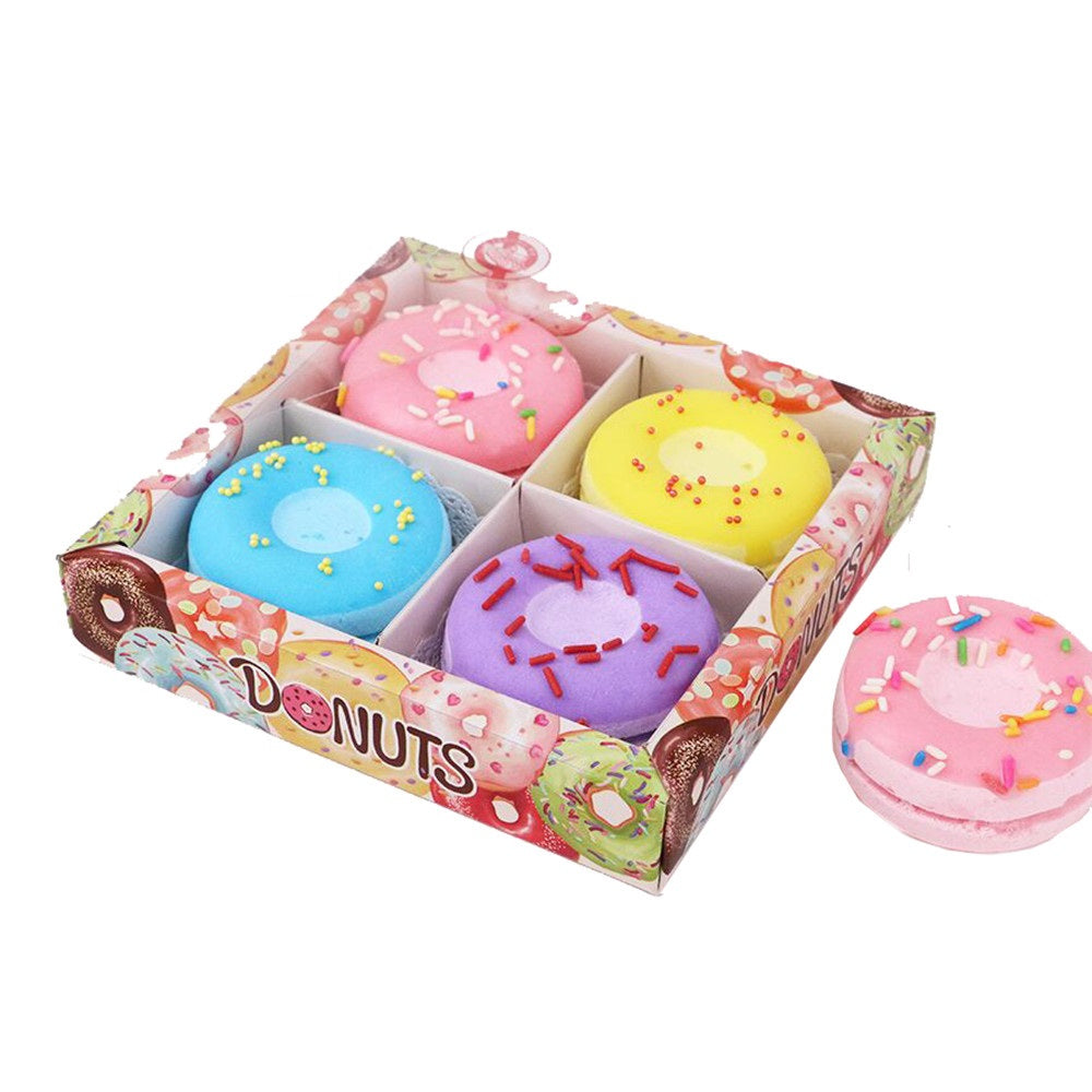 Donut Natural Sea Salt Bath Bombs Set of 4 by HitMyNeed