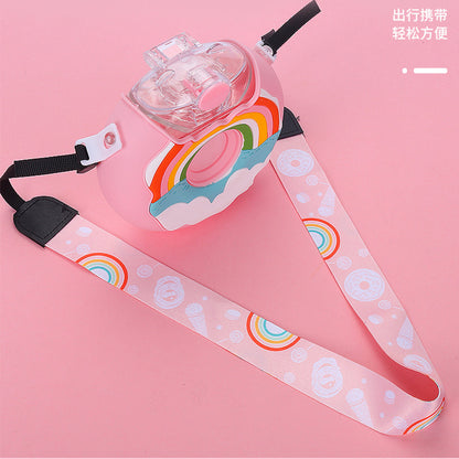 Donut Shaped Sippy Cup Bottle with Straw, 380ml by HitMyNeed