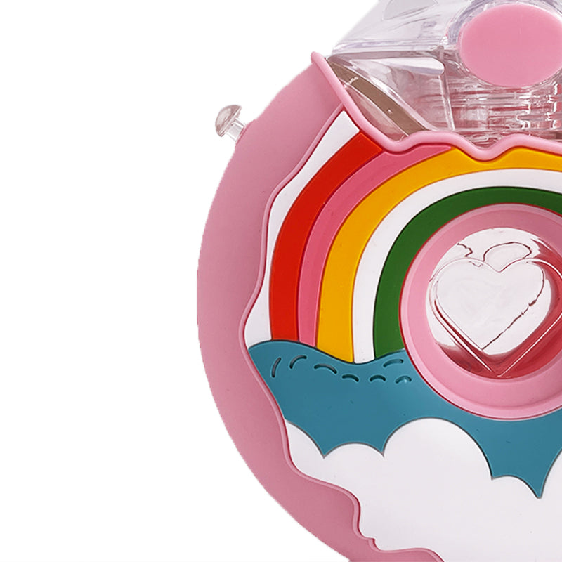Donut Shaped Sippy Cup Bottle with Straw, 380ml by HitMyNeed