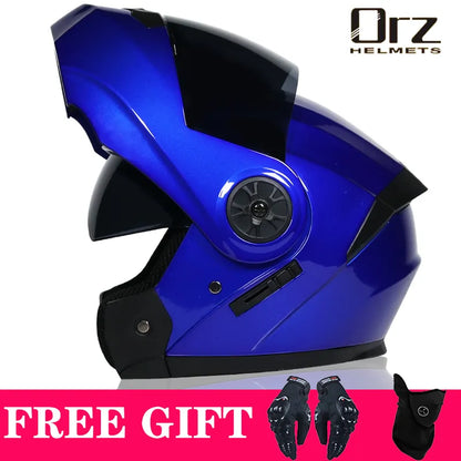 DOT Modular Flip-Up Motorcycle Helmet Dual Lens by HitMyNeed