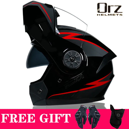 DOT Modular Flip-Up Motorcycle Helmet Dual Lens 3a s by HitMyNeed