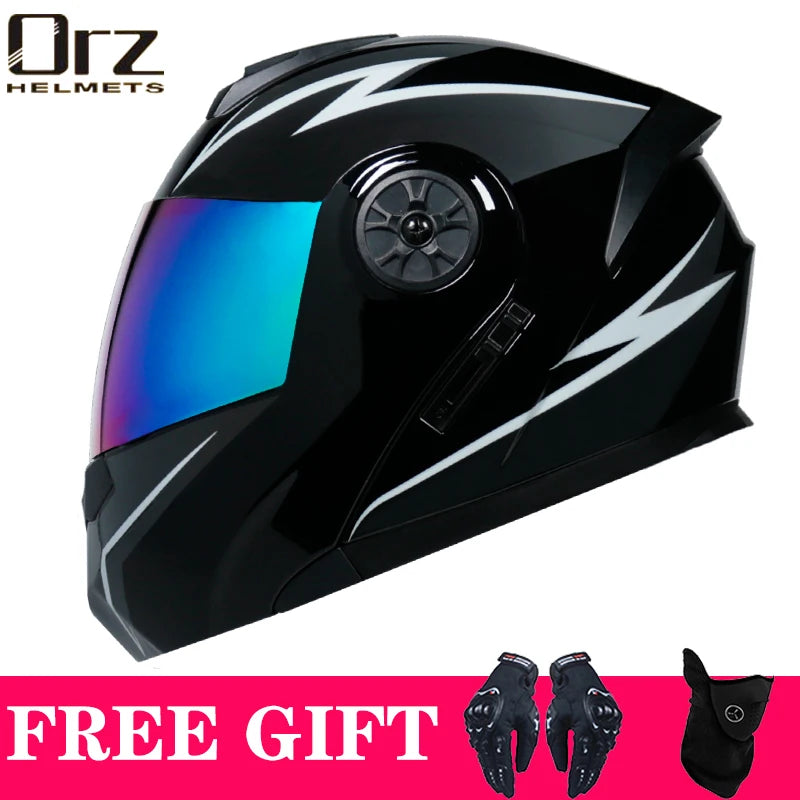 DOT Modular Flip-Up Motorcycle Helmet Dual Lens 3b s by HitMyNeed