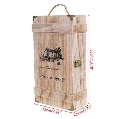 Double-Bottle Wooden Wine Carrier with Handle by HitMyNeed