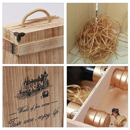 Double-Bottle Wooden Wine Carrier with Handle by HitMyNeed